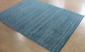 RUG395 - 9' X 12' Blue Hand Knotted Geometric Carved Rug