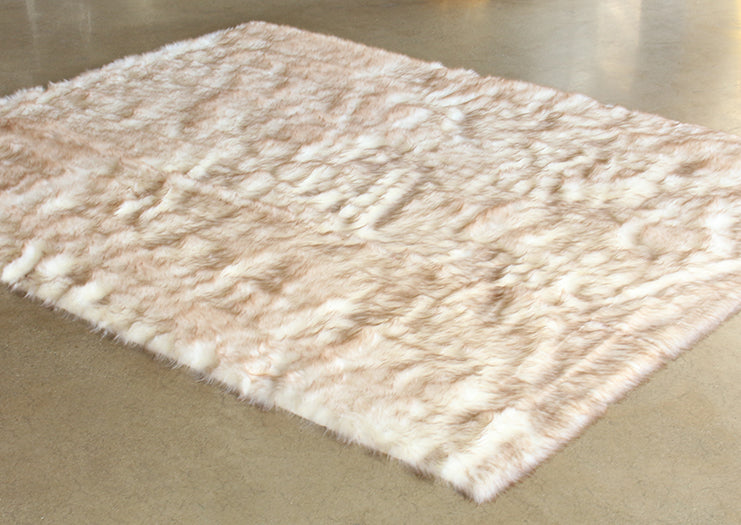7' 10" X 10' Ivory And Beige Shag Rug