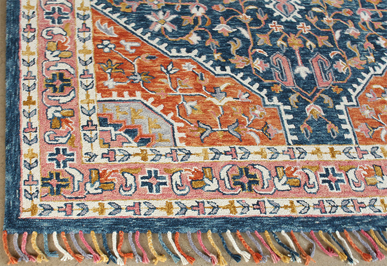 9' 3" X 13' Traditional Multi-color Wool Rug