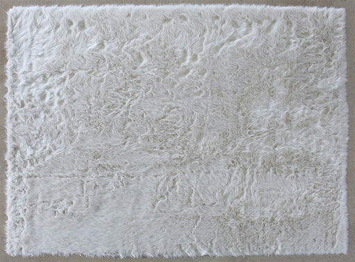 RUG427 - 7'6 X 9'6 Bone Faux Fur One Inch Pile Rug