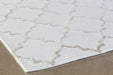 RUG432 - 7'6 X 9'6 Ivory And Beige Geometric Rug