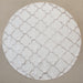 RUG433 - 7'6 Round Ivory And Beige Geometric Rug