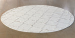 RUG433 - 7'6 Round Ivory And Beige Geometric Rug