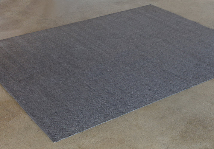 8' X 10' Geometric Grey Flat Weave Rug