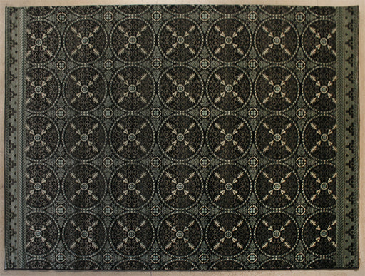 RUG452 - 8' X 11' Black And Gray Traditoinal Rug