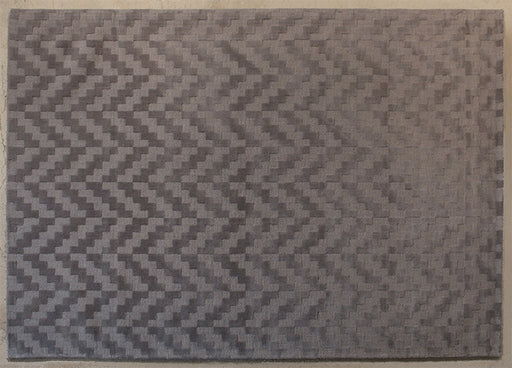 RUG456 - 8' X 11' Slate Gray Hand Loomed Geometric Wool Rug