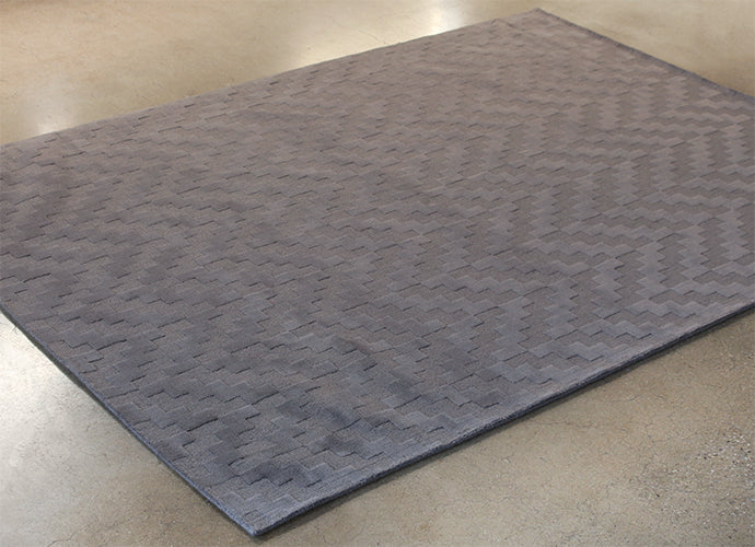 RUG456 - 8' X 11' Slate Gray Hand Loomed Geometric Wool Rug