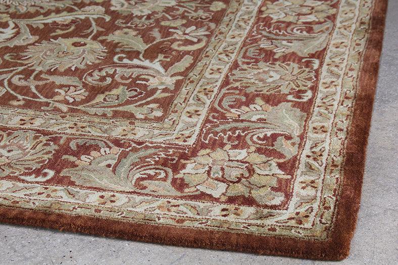 RUG458 - 9'3 x 13' Brown Persian Style Tufted Wool Rug 