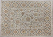 RUG461 - 7'9 x 9'9 Beige & Grey Soumak Knotted Wool Rug
