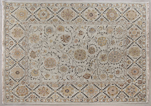 RUG461 - 7'9 x 9'9 Beige & Grey Soumak Knotted Wool Rug