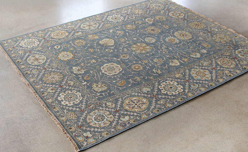 RUG462 - 7'9 x 9'9 Sage Soumak Hand Knotted Wool Rug