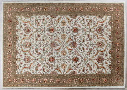 RUG467 - 8' x 11' Ivory & Red Persian Style Tufted Wool Rug