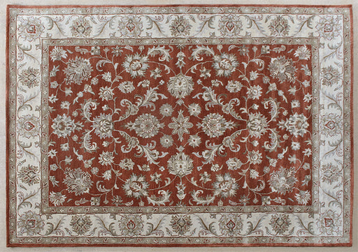 RUG469 - 8' x 11' Rust Indian Style Tufted Wool Rug