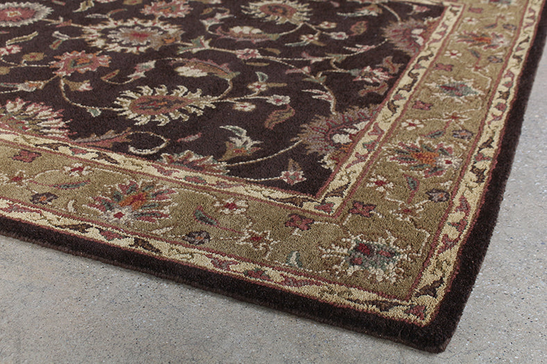 RUG471 - Dark Brown Persian Style Tufted Wool Rug