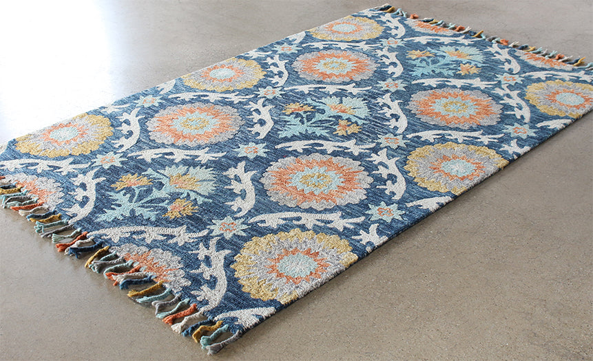 RUG477 - 5x8 Abelia Rug In Blue Ocean