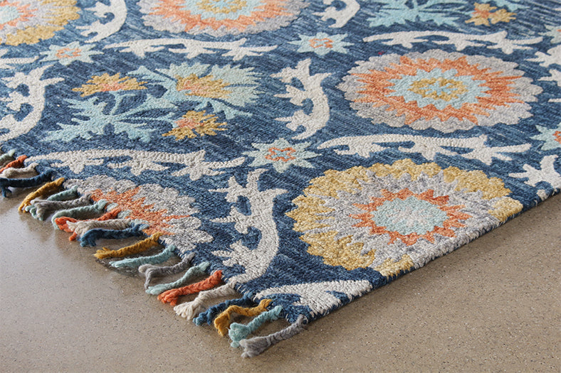 RUG477 - 5x8 Abelia Rug In Blue Ocean
