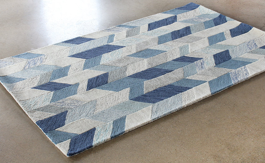 RUG486 - 5x8 Arazad Rug In Blue-Ivory 
