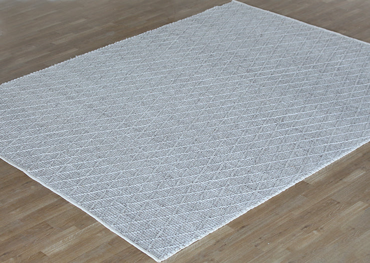 8 X 10 Grey Wool Knotted Rug