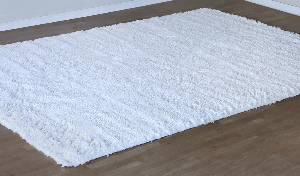 9' X 12' Snow-White Two-Inch Pile Shag Rug