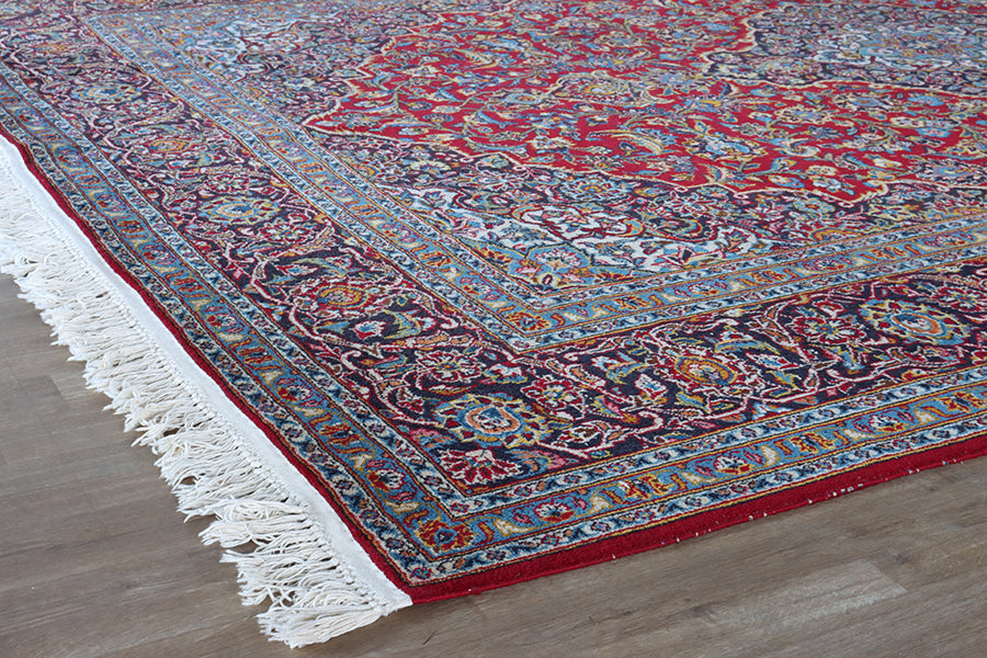 Burgundy Kashan Hand Woven Rug 8'1" X 10'9"