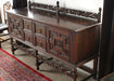 SB46 Jacobean Style Carved Oak Sideboard with Rail, Circa 1920