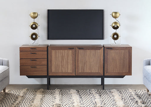 SB47 Danish Modern Media Cabinet with Side Drawers 