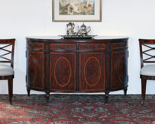 SB67 Flame Veneered Bowfront Sideboard