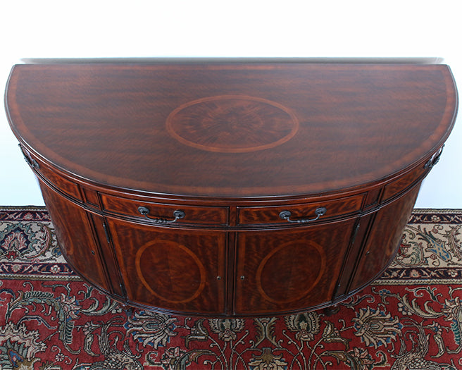 SB67 Flame Veneered Bowfront Sideboard