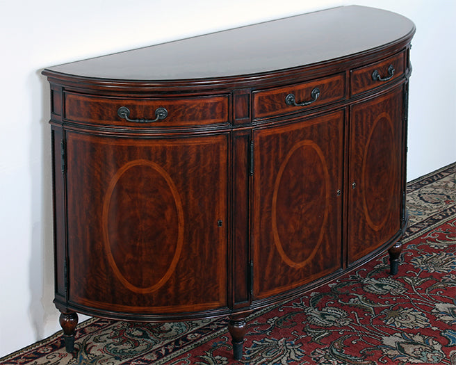SB67 Flame Veneered Bowfront Sideboard