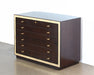 SB70 - Dark Wood Executive Credenza with Gold Accents