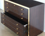 SB70 - Dark Wood Executive Credenza with Gold Accents