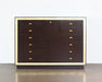 SB70 - Dark Wood Executive Credenza with Gold Accents