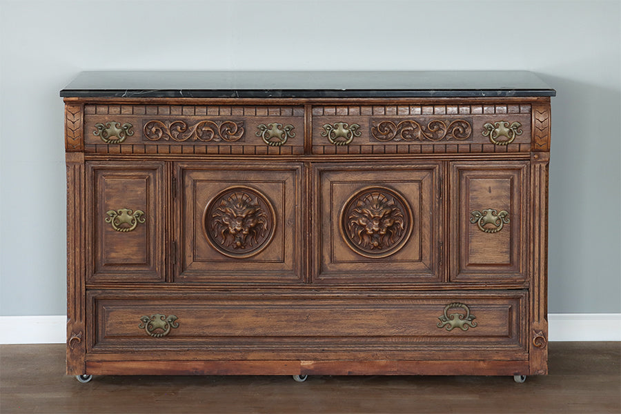 Renaissance Revival Carved Oak Sideboard, Early 20 Century