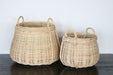 SBASK12 - Set Of 2 Antique Honey Rattan Baskets