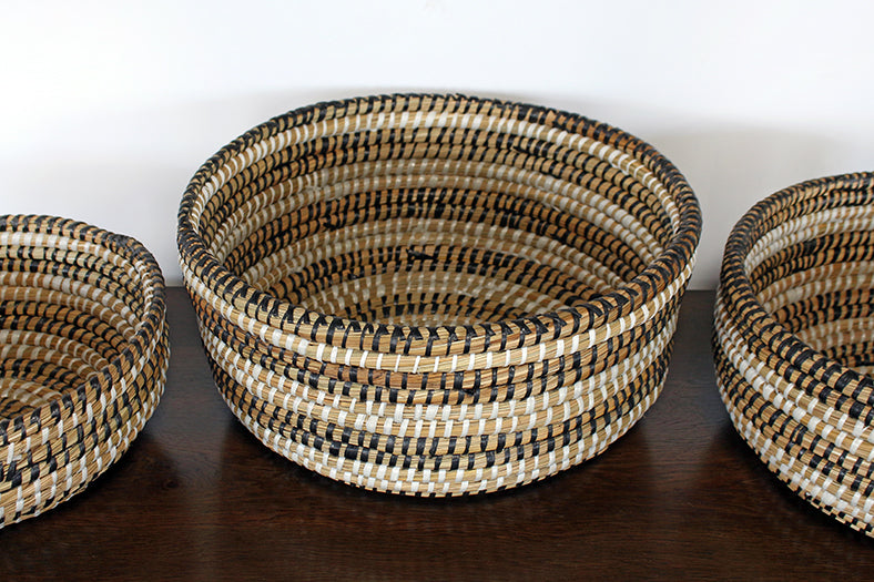SBASK14 - Set Of 3 Nihom Woven Straw Baskets