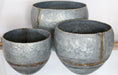 SBOWL13 - Set Of 3 Galvanized Pots With Brass Welds