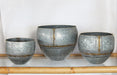 SBOWL13 - Set Of 3 Galvanized Pots With Brass Welds