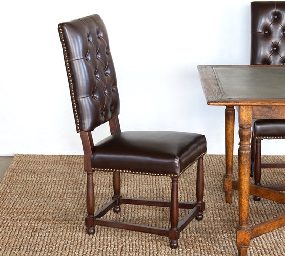 SC140 Connor Tufted Leather Dining Chair