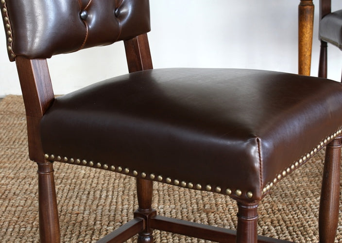 SC140 Connor Tufted Leather Dining Chair