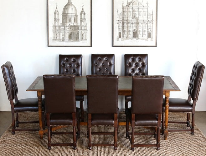 SC140 Connor Tufted Leather Dining Chair