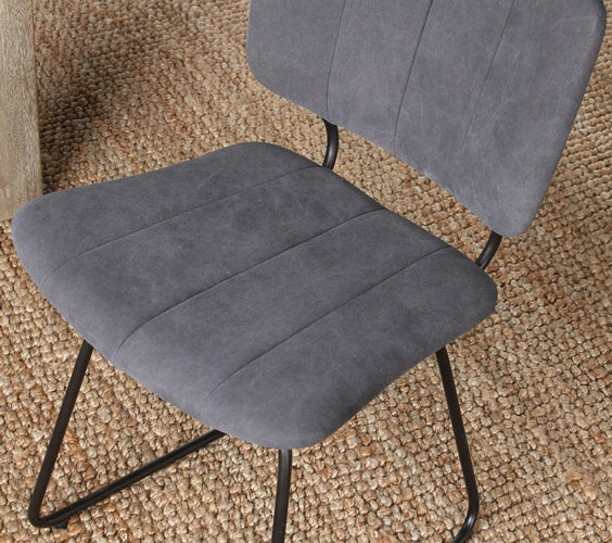 SC141 Grey Canvas Mid-Century Dining Chair with Black Wire