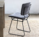 SC141 Grey Canvas Mid-Century Dining Chair with Black Wire