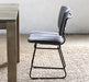 SC141 Grey Canvas Mid-Century Dining Chair with Black Wire