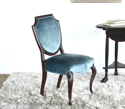 SC142 Antique Blue Velvet Side Chair