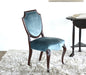 SC142 Antique Blue Velvet Side Chair