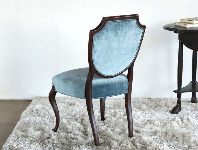 SC142 Antique Blue Velvet Side Chair