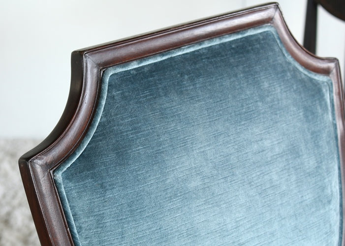 SC142 Antique Blue Velvet Side Chair