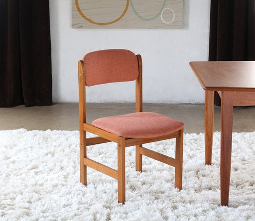 SC149 Danish Modern Side Chair with Orange Upholstery 