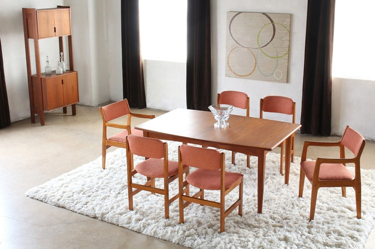 SC149 Danish Modern Side Chair with Orange Upholstery 