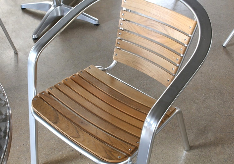 SC161 Teak and Aluminum Bistro Chair 